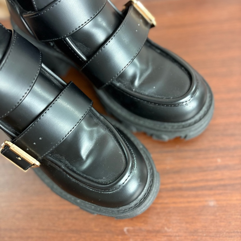Lola Casademunt Buckle Anke Black Combat Boot - Picture 7 of 14